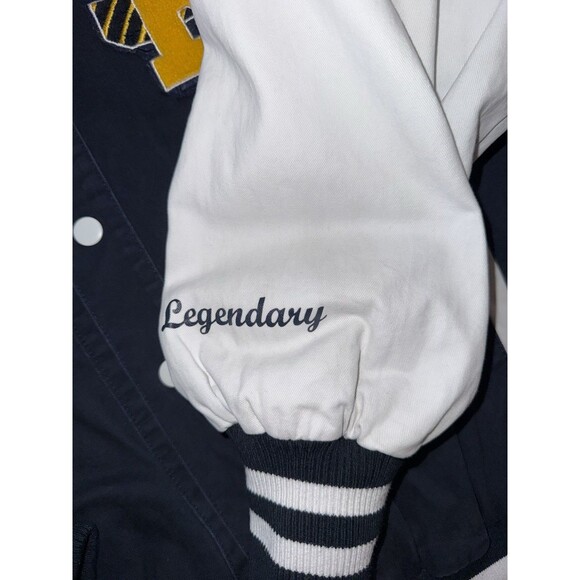 Smoke Rise Legendary Bear Varsity Jacket XL Navy White Embroidered Streetwear - Picture 7 of 13
